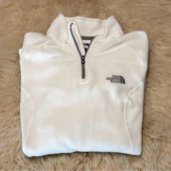 The North Face White Glacier Fleece 1/4 Zip Pullover Jacket - Picture 6 of 6